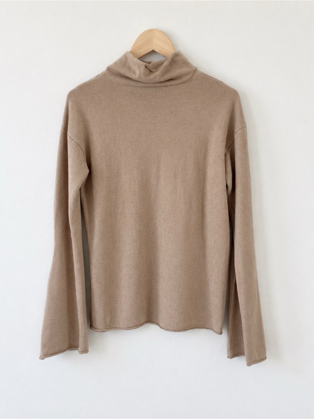 Theory 100% Cashmere Women’s Sweater TanLing Sleeve Soft Knit Top L - Picture 3 of 6